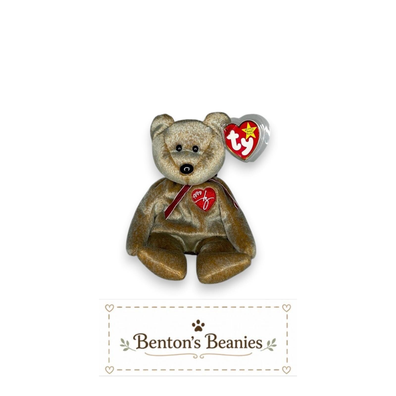 1999 Signature Bear TY Beanie Baby | Mint Heart/Tush Tag