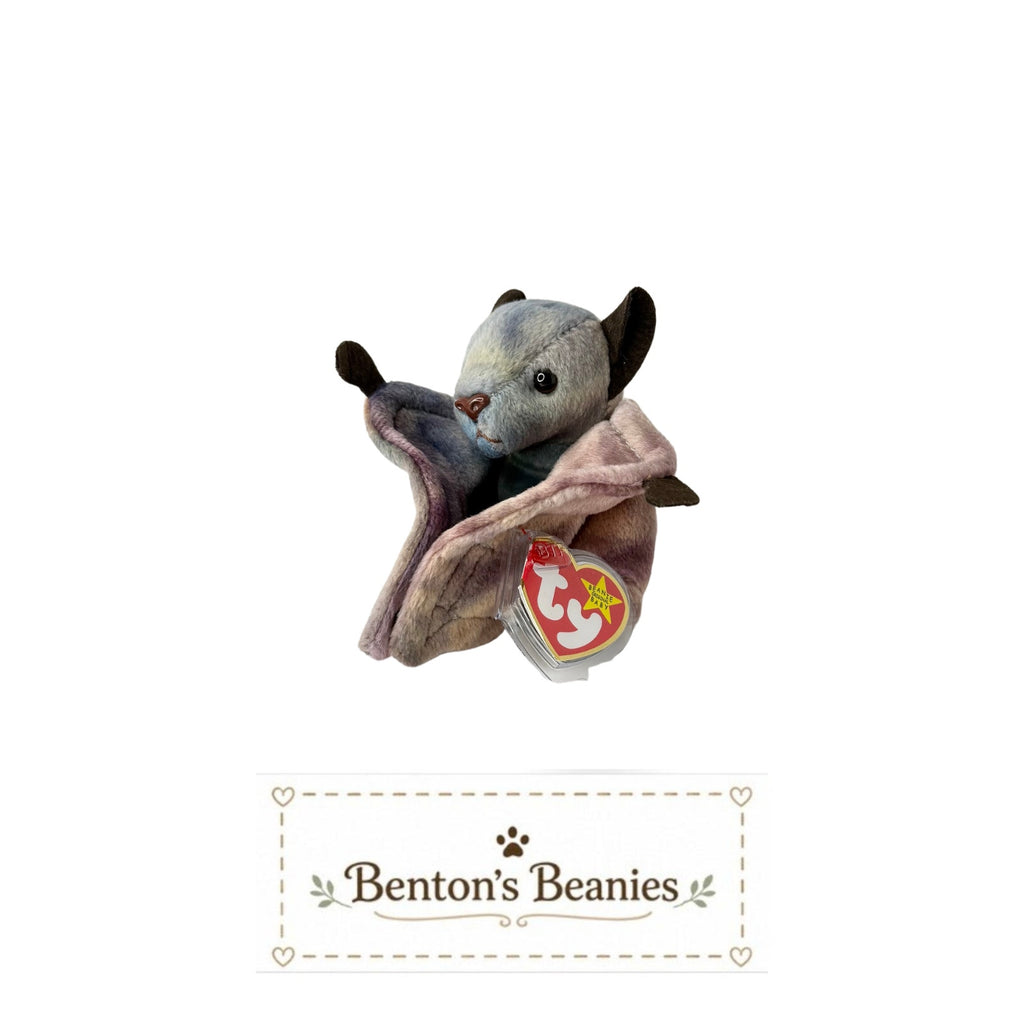 Batty (TY-Dyed Version) Beanie Baby | Mint Heart & Tush Tag