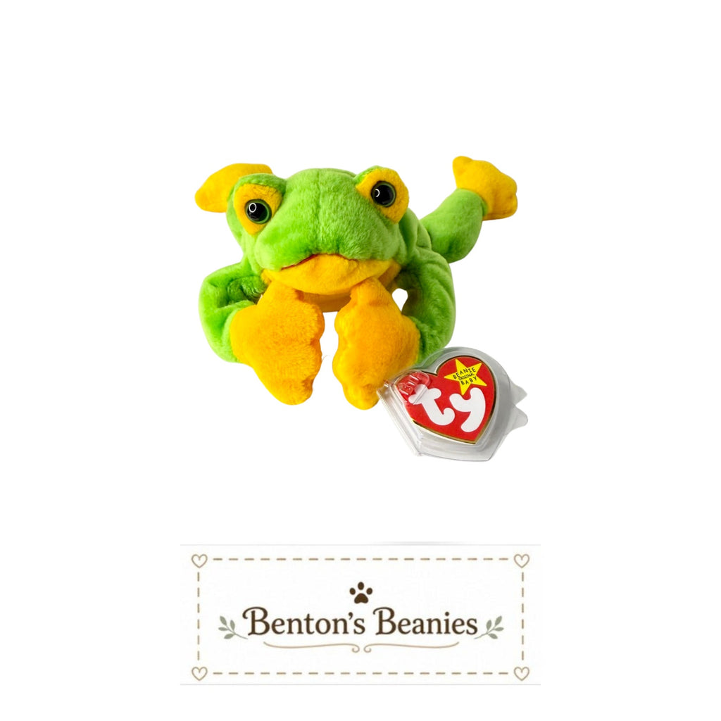 Smoochy the Frog TY Beanie Baby | Mint Heart & Tush Tag