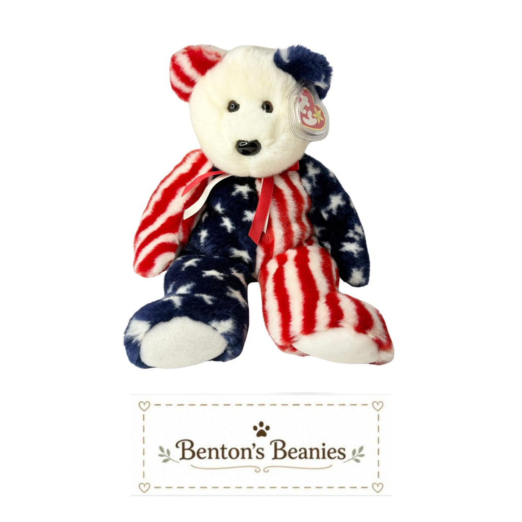Spangle the Bear TY Beanie Buddies | Mint Heart & Tush Tags