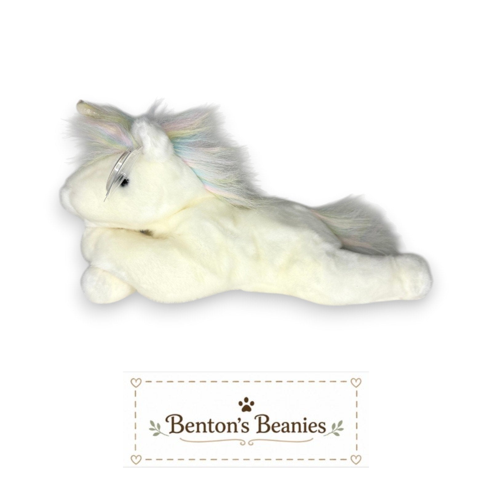 Mystic the Unicorn TY Beanie Buddies | Mint Heart/Tush Tags