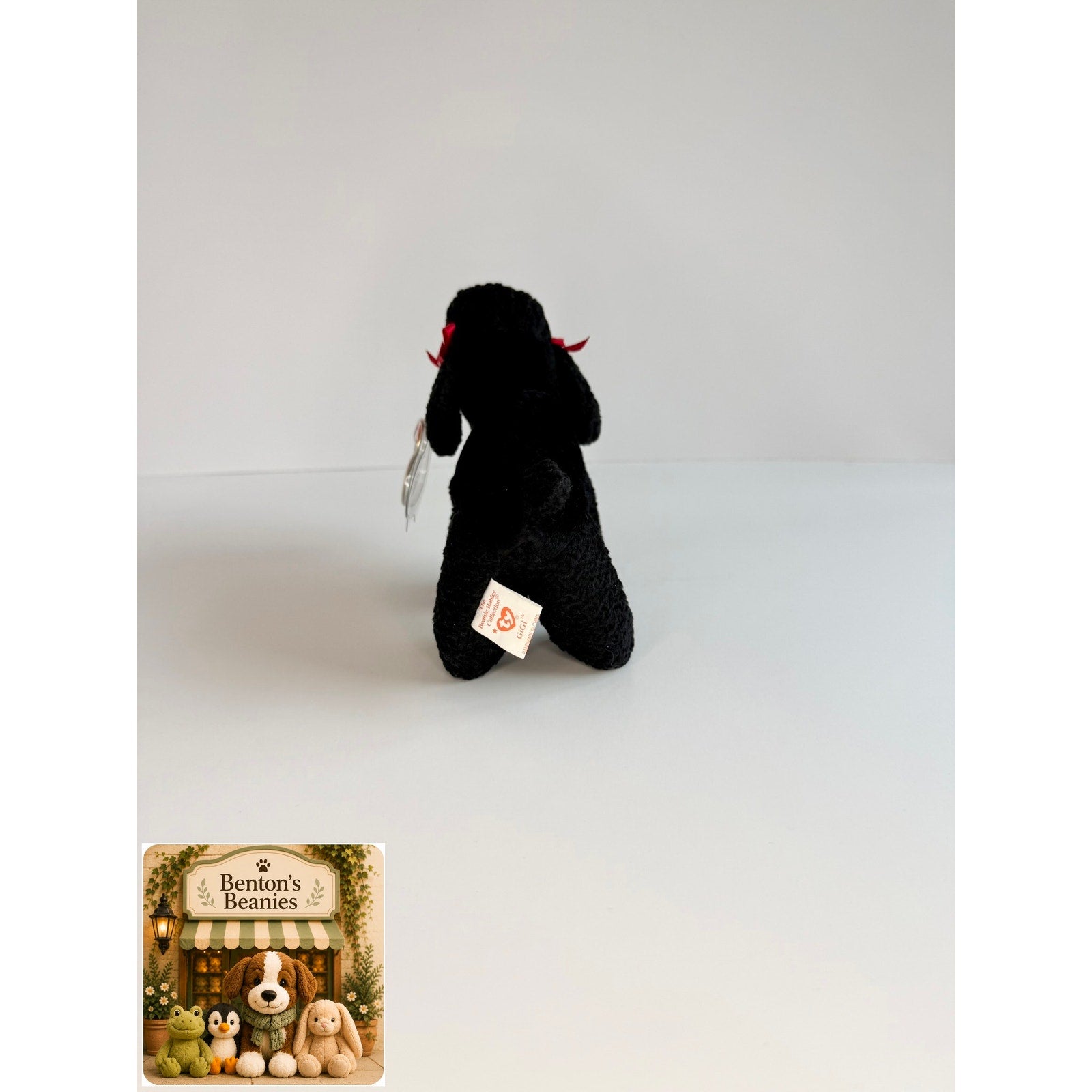 Gigi the Black Poodle TY Beanie Baby | Mint Heart/Tush Tag