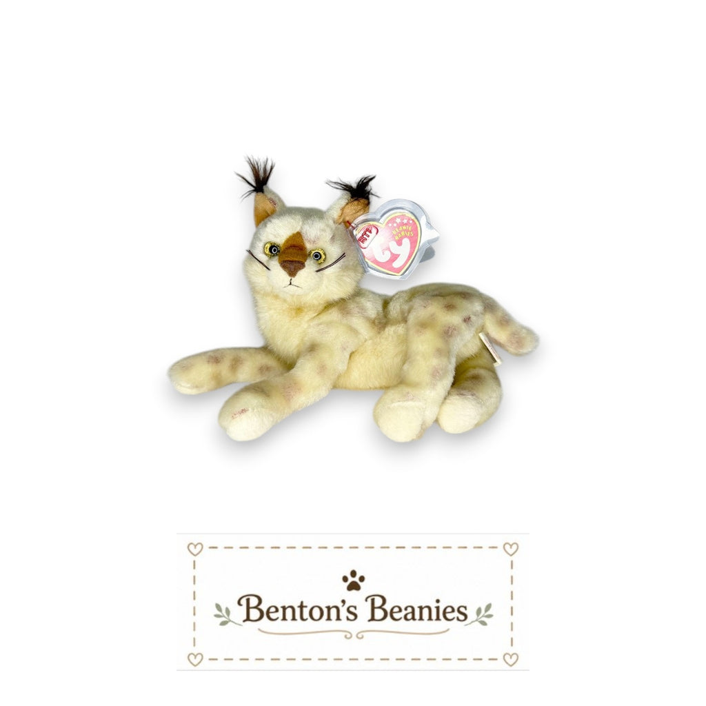 Tracks the Lynx TY Beanie Baby | Mint Heart & Tush Tag