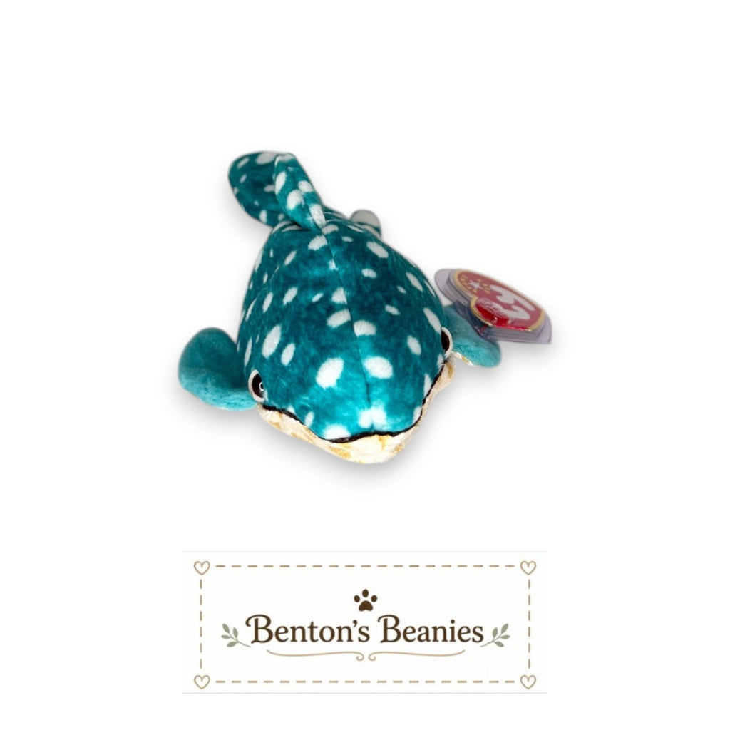 Posedian the Whale Shark TY Beanie Baby | Mint Heart/Tush Tag