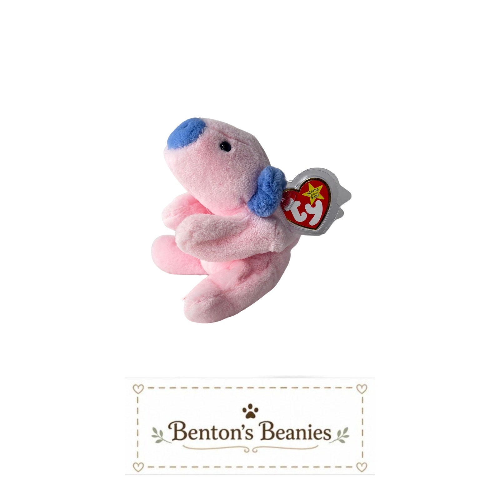 Squealer II the Pig TY Beanie Baby | Mint Heart & Tush Tag