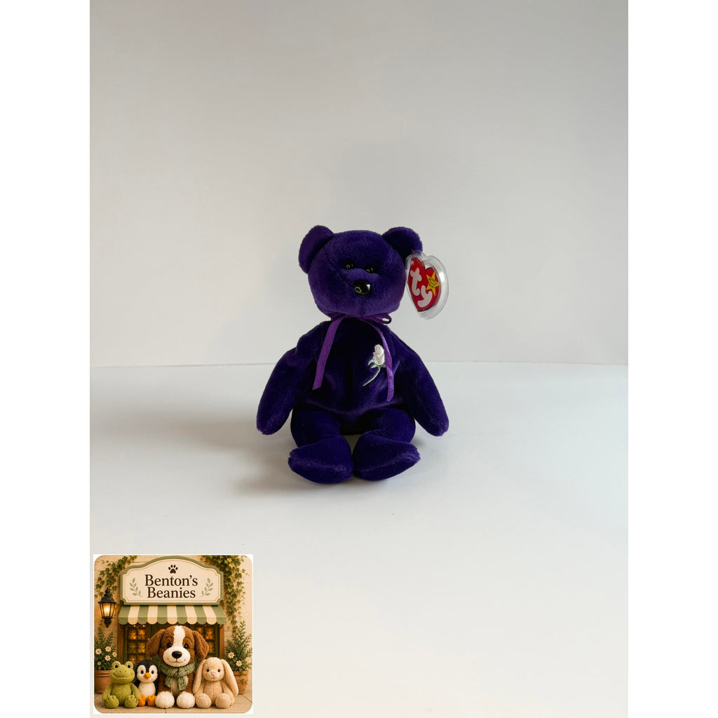 Princess the Bear TY Beanie Baby | Mint Heart & Tush Tag