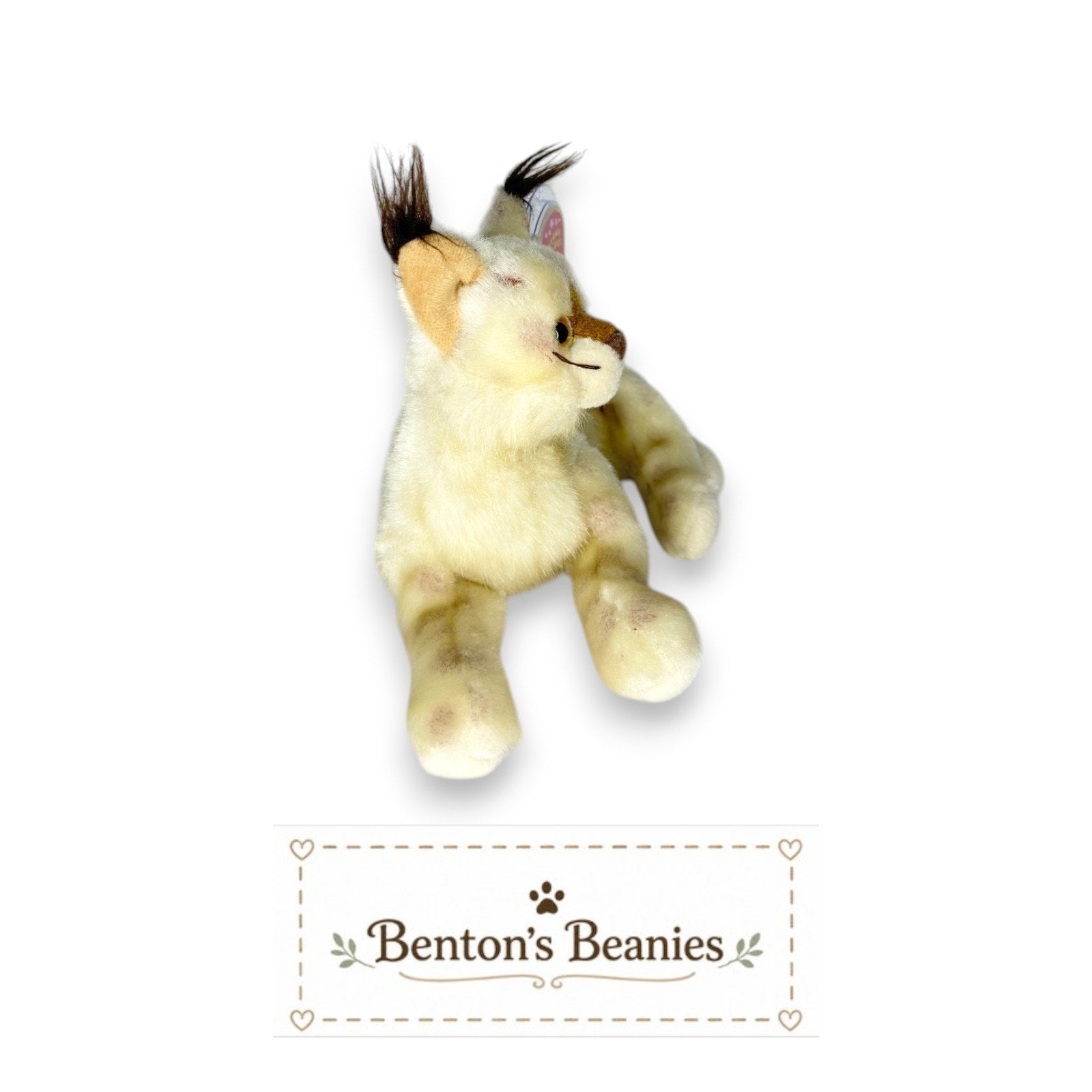 Tracks the Lynx TY Beanie Baby | Mint Heart & Tush Tag