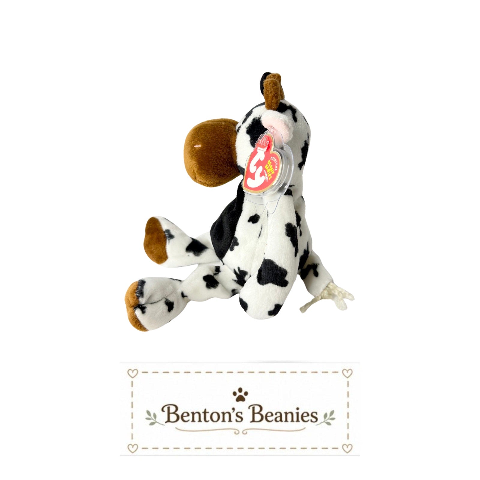 Tipsy the Cow TY Beanie Baby | Mint Heart & Tush Tag