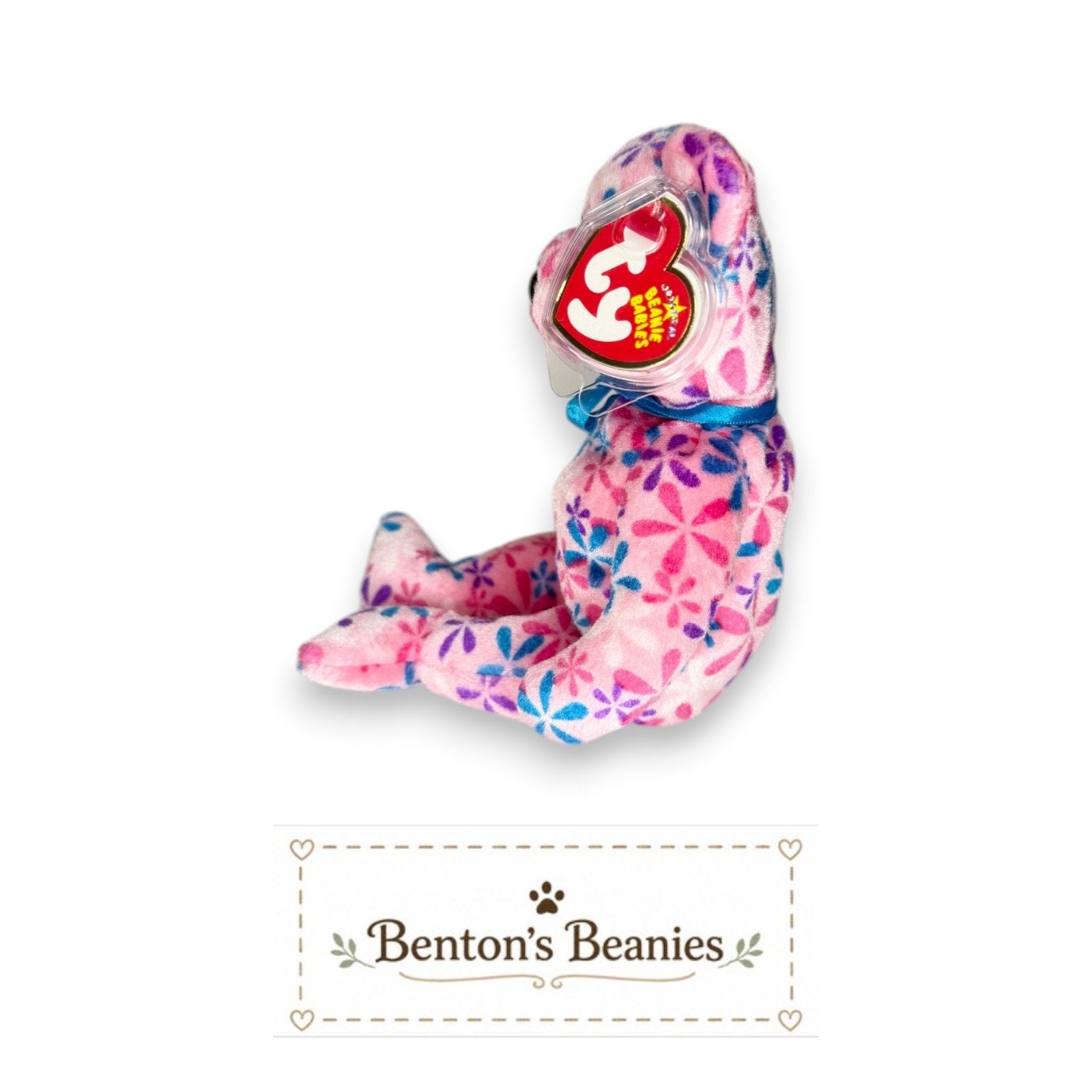 Funky the Bear TY Beanie Baby | Mint Heart & Tush Tag