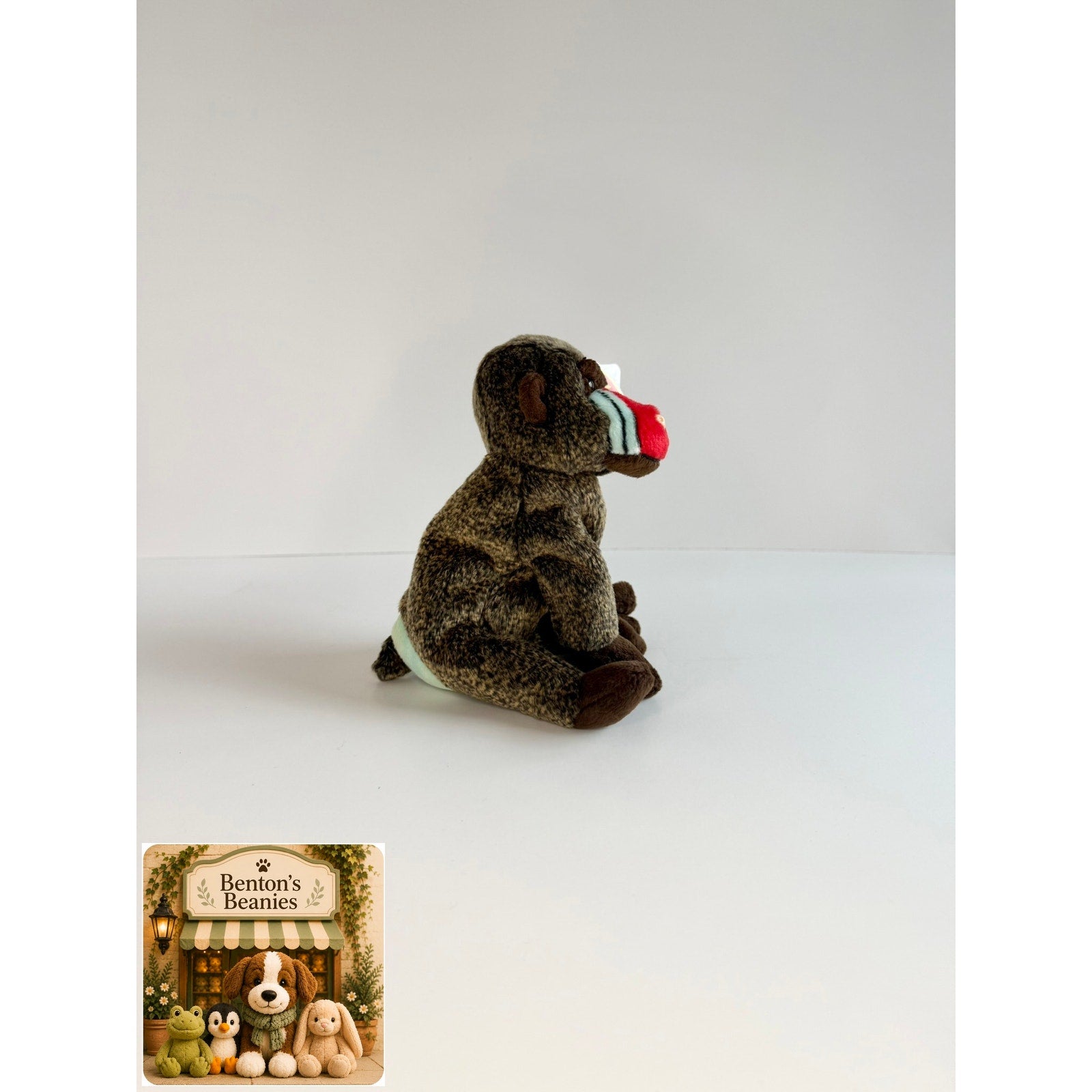 Cheeks the Baboon TY Beanie Baby | Mint Heart & Tush Tag