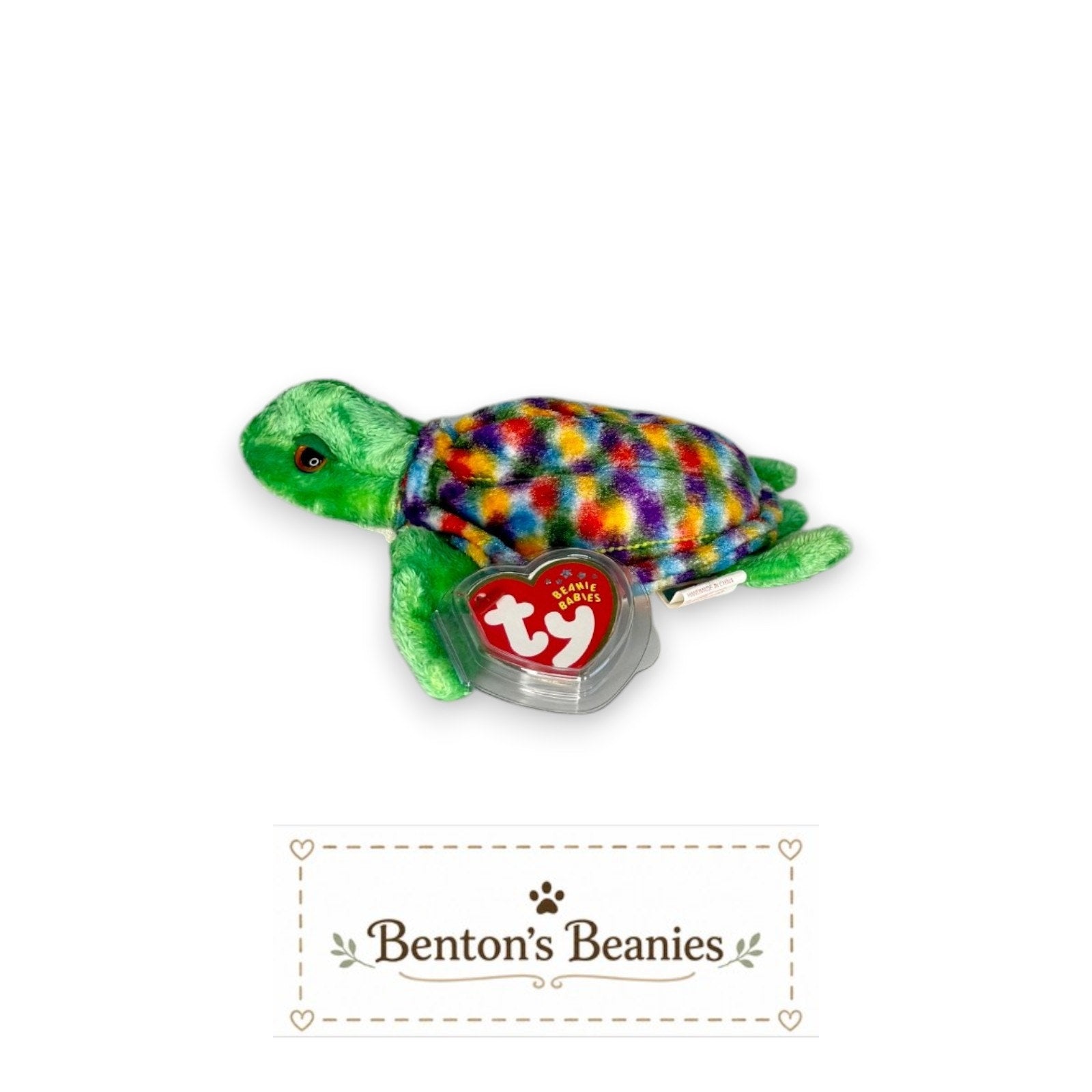Zoom the Sea Turtle TY Beanie Baby | Mint Heart & Tush Tag