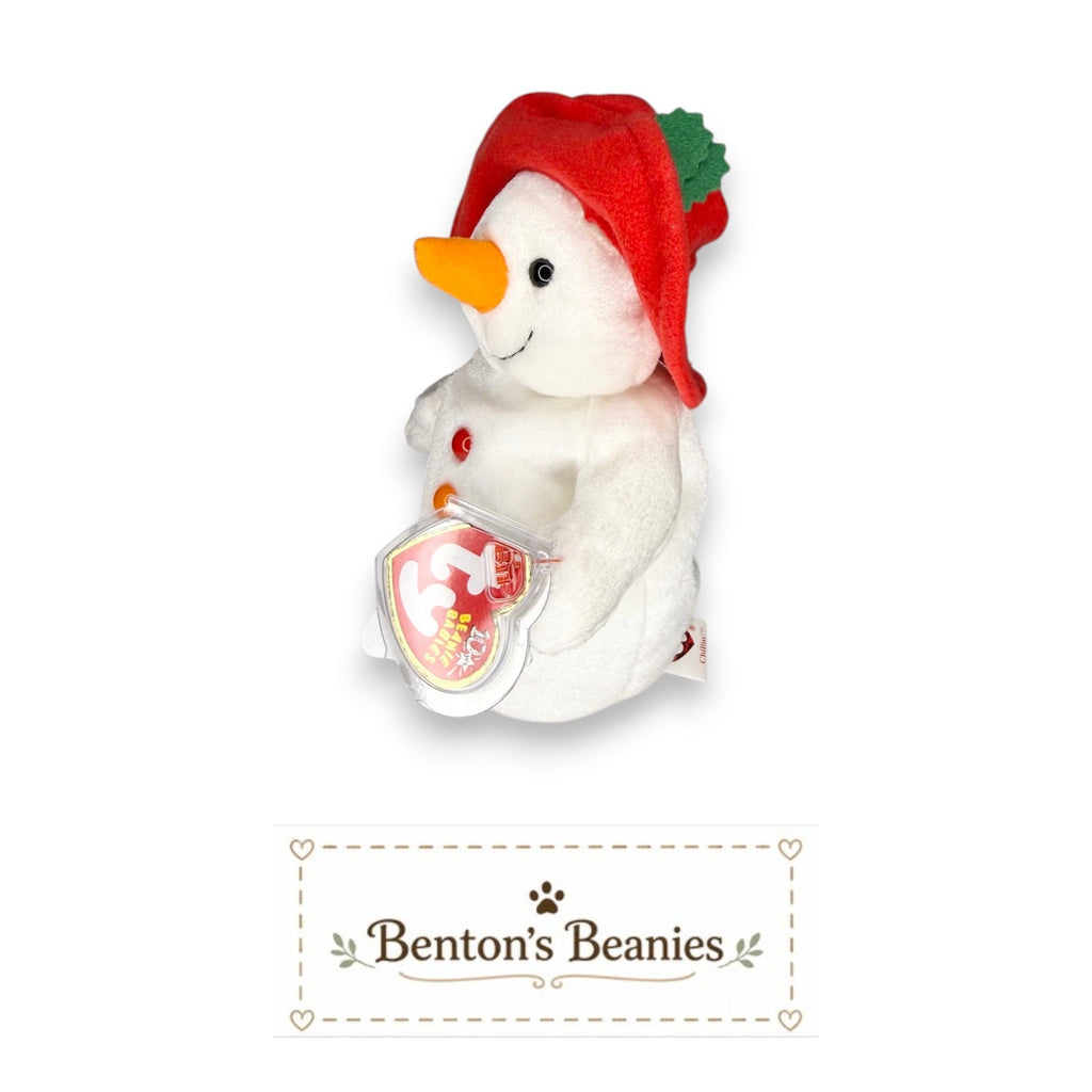 Chillin the Snowman TY Beanie Baby | Mint Heart & Tush Tag