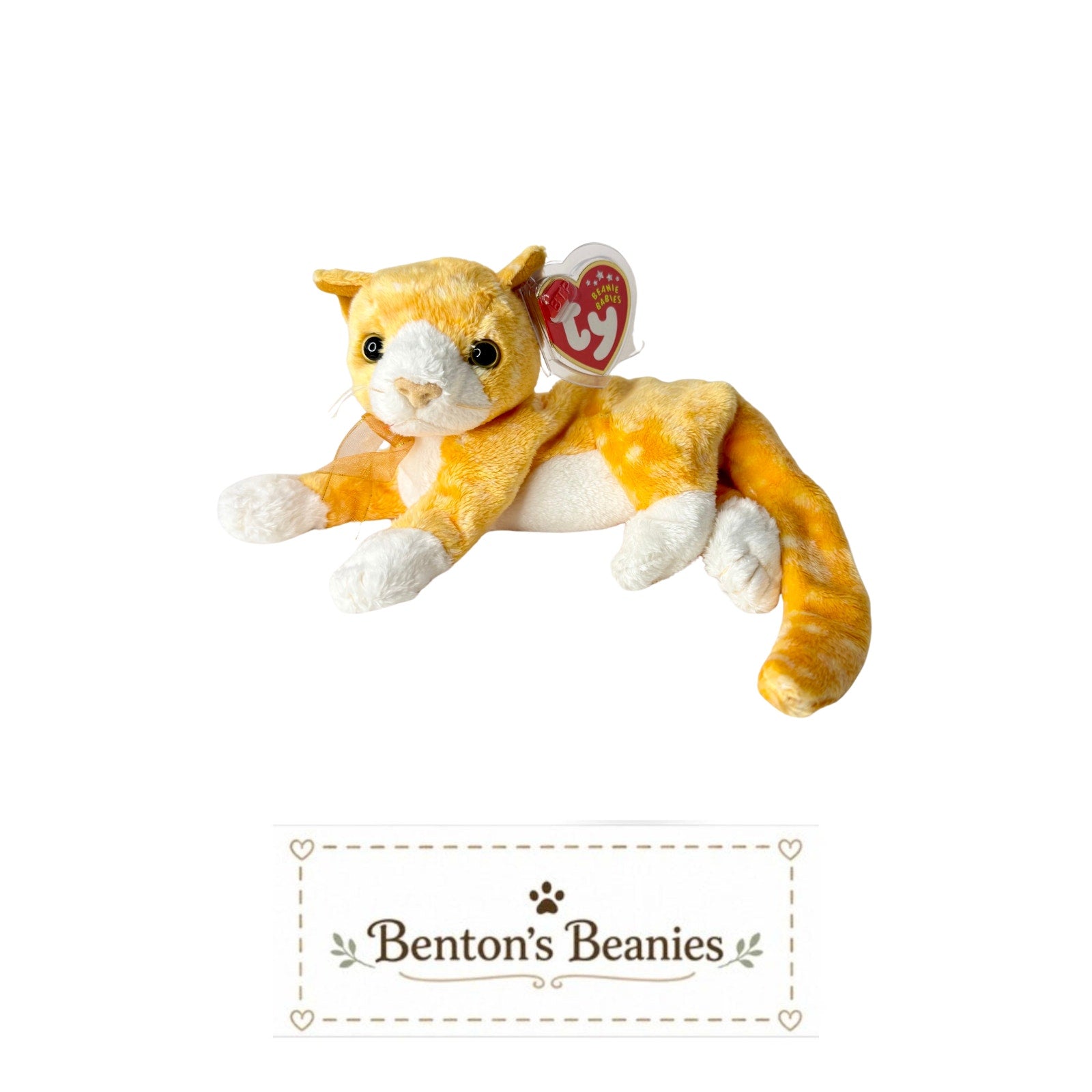 Tabs the Cat TY Beanie Baby | Mint Heart Tush Tag