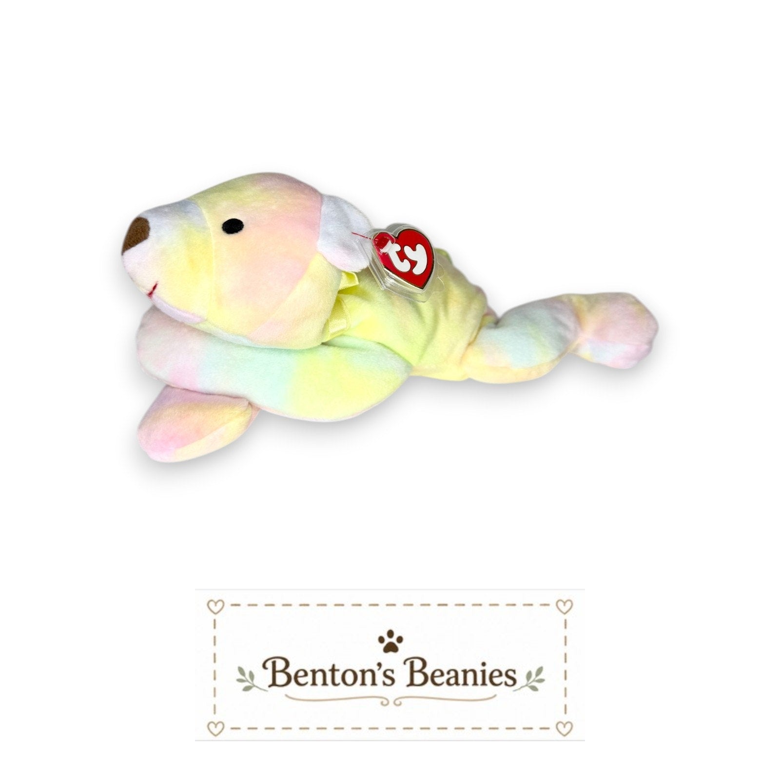 Sherbet the Rainbow Bear TY Pillow Pal | Mint Tags