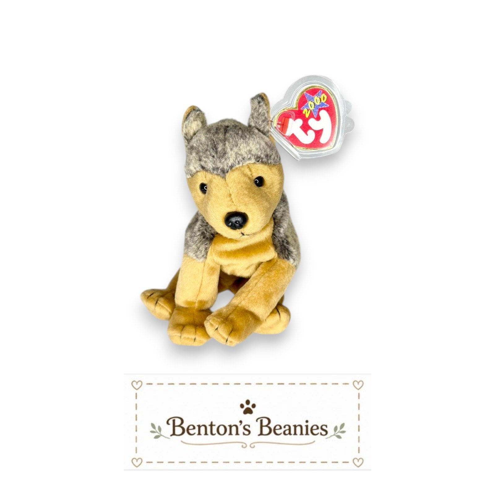 Sarge the Dog TY Beanie Baby | Mint Heart & Tush Tag
