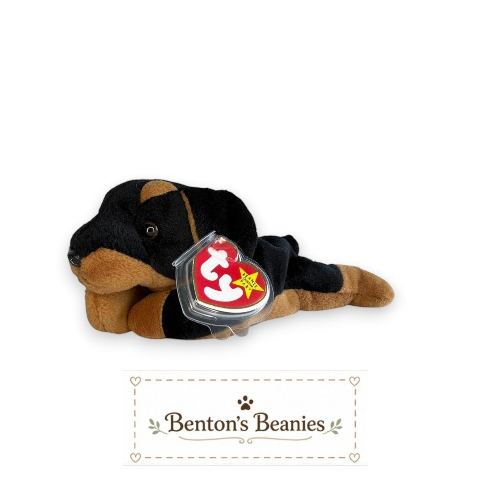Doby the Doberman Dog TY Beanie Baby | Mint Heart & Tush Tag