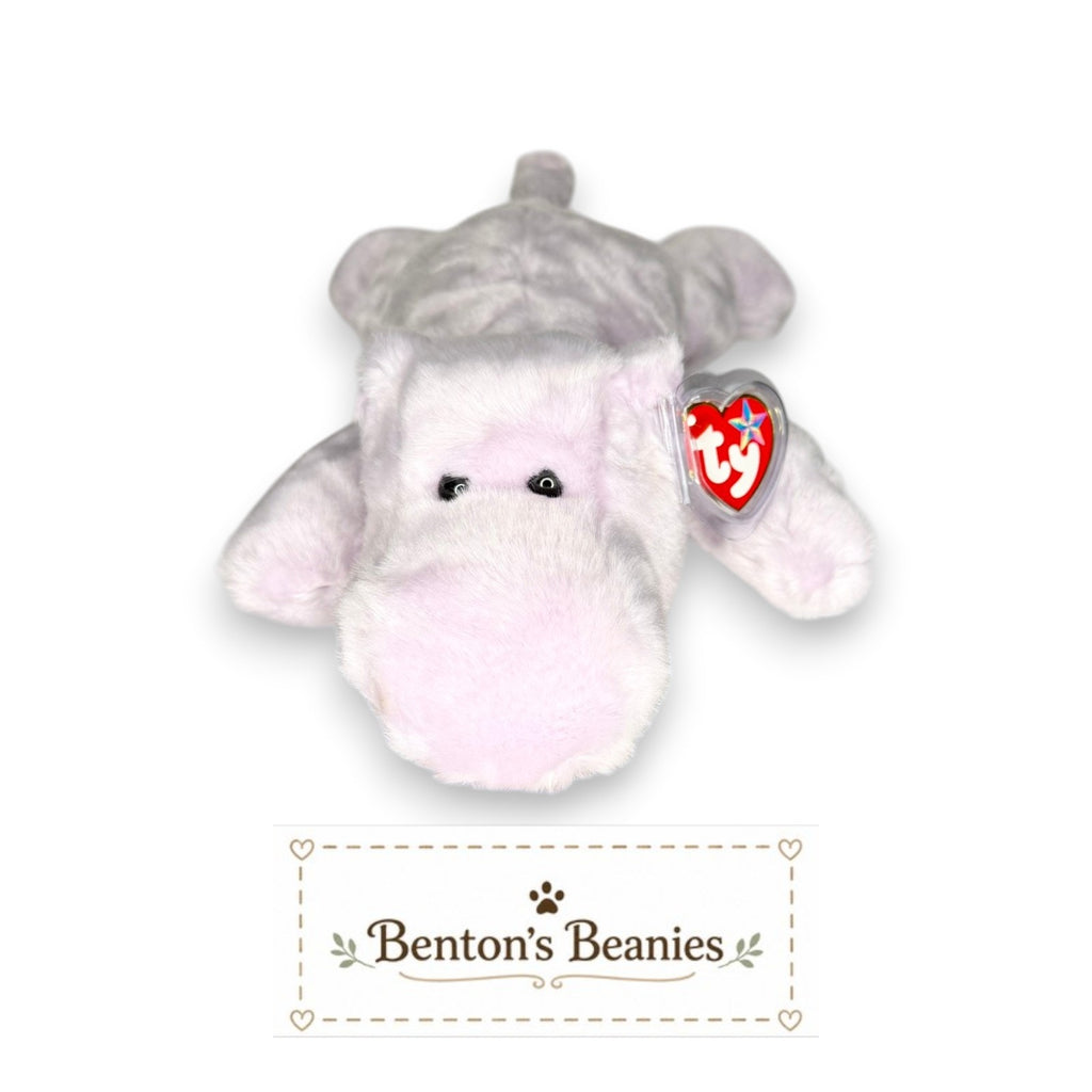 Happy the Hippo TY Beanie Buddies | Mint Heart & Tush Tags