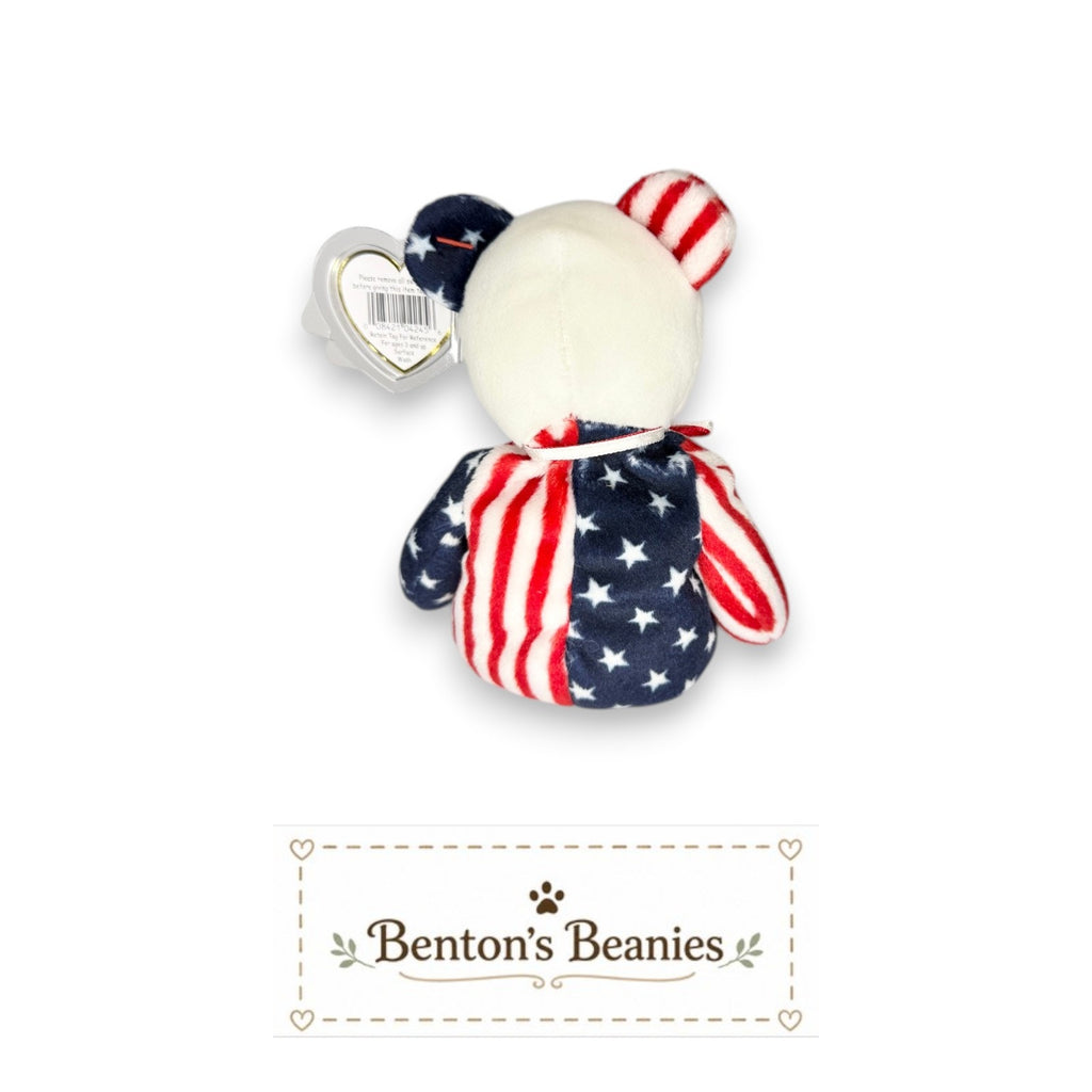 Spangle the Bear TY Beanie Baby | Mint Heart & Tush Tag