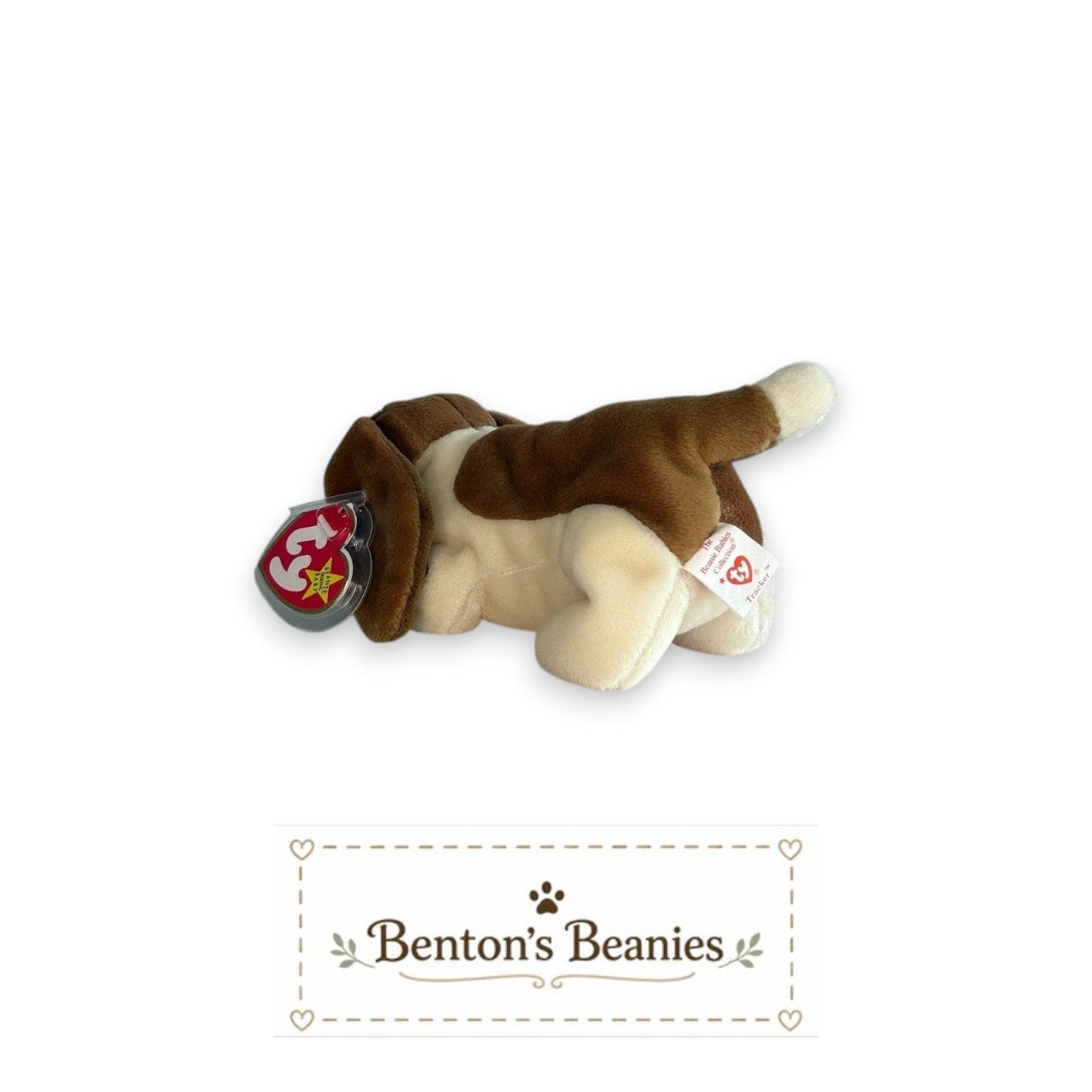 Tracker the Dog TY Beanie Baby | Mint Heart & Tush Tag