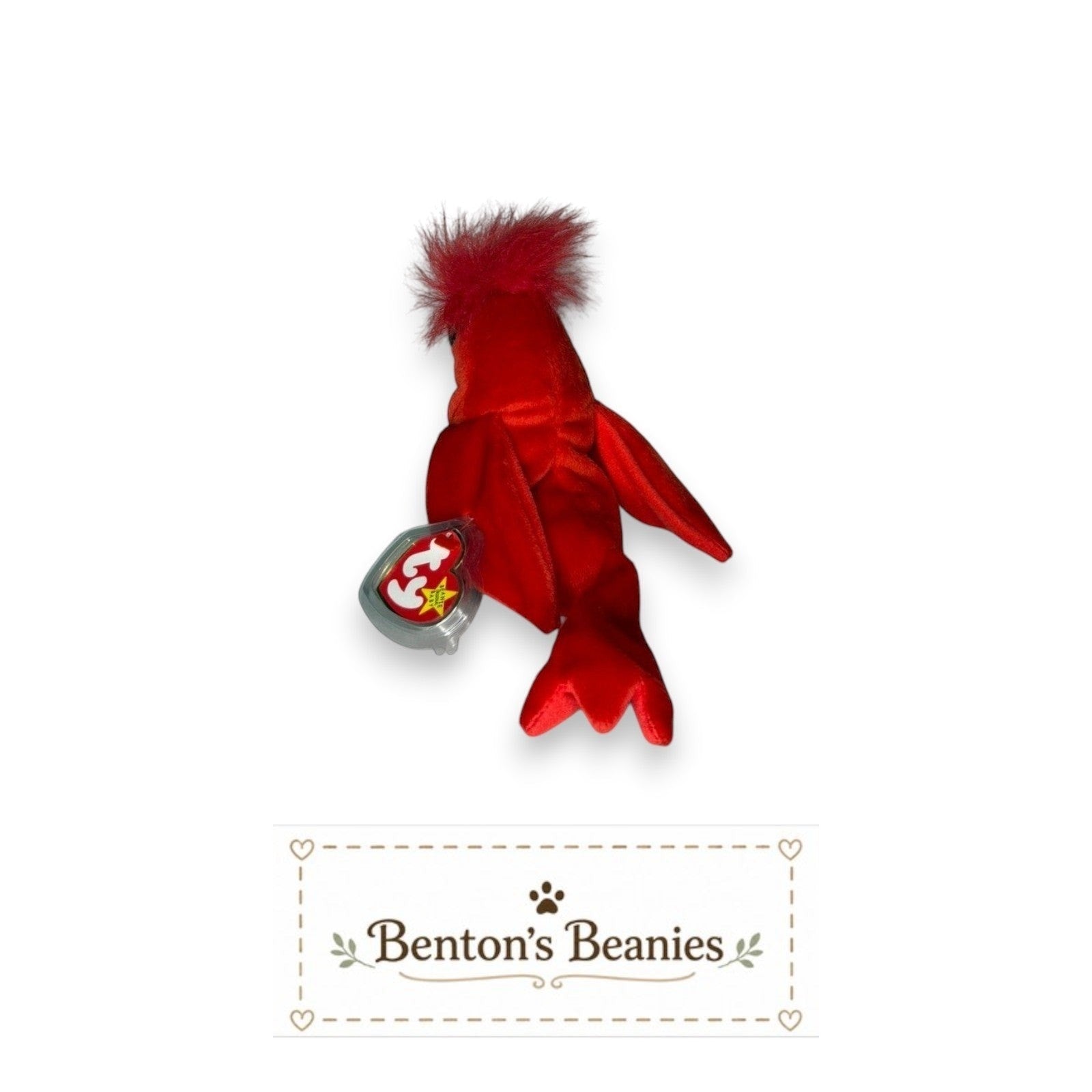 Mac the Cardinal TY Beanie Baby | Mint Heart & Tush Tag