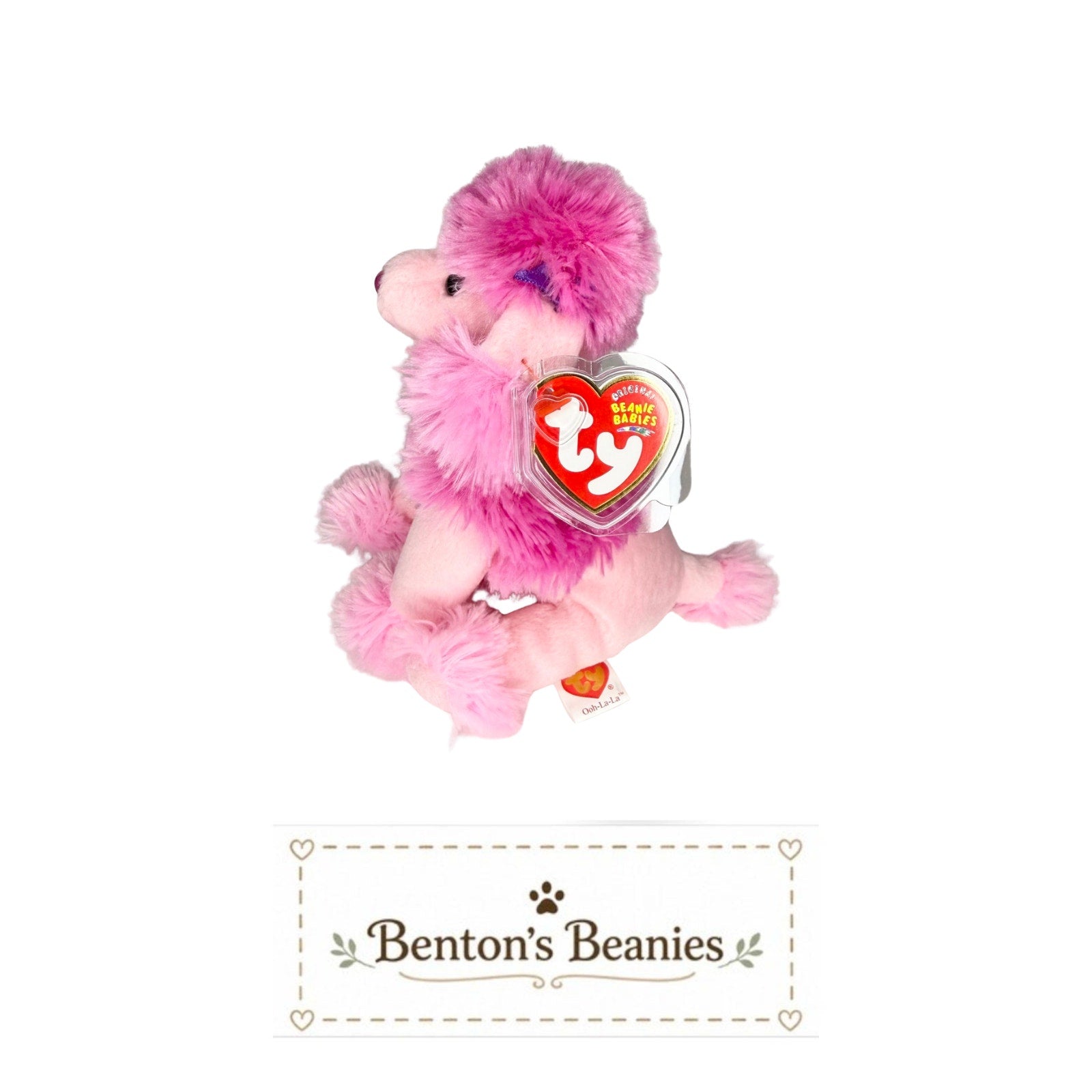 Ooh-La-La the Dog TY Beanie Baby | Mint Heart & Tush Tag