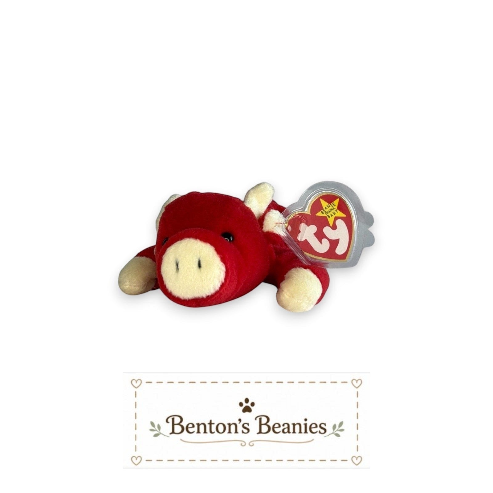 Snort the Bull TY Beanie Baby | Mint Heart & Tush Tag