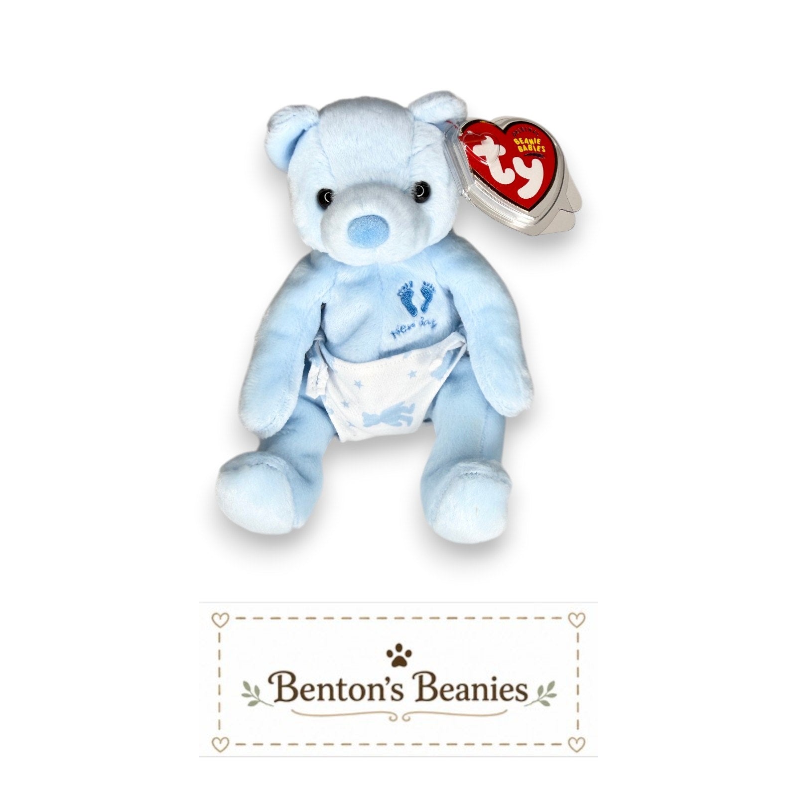 It's a Boy the Bear TY Beanie Baby | Mint Heart & Tush Tag