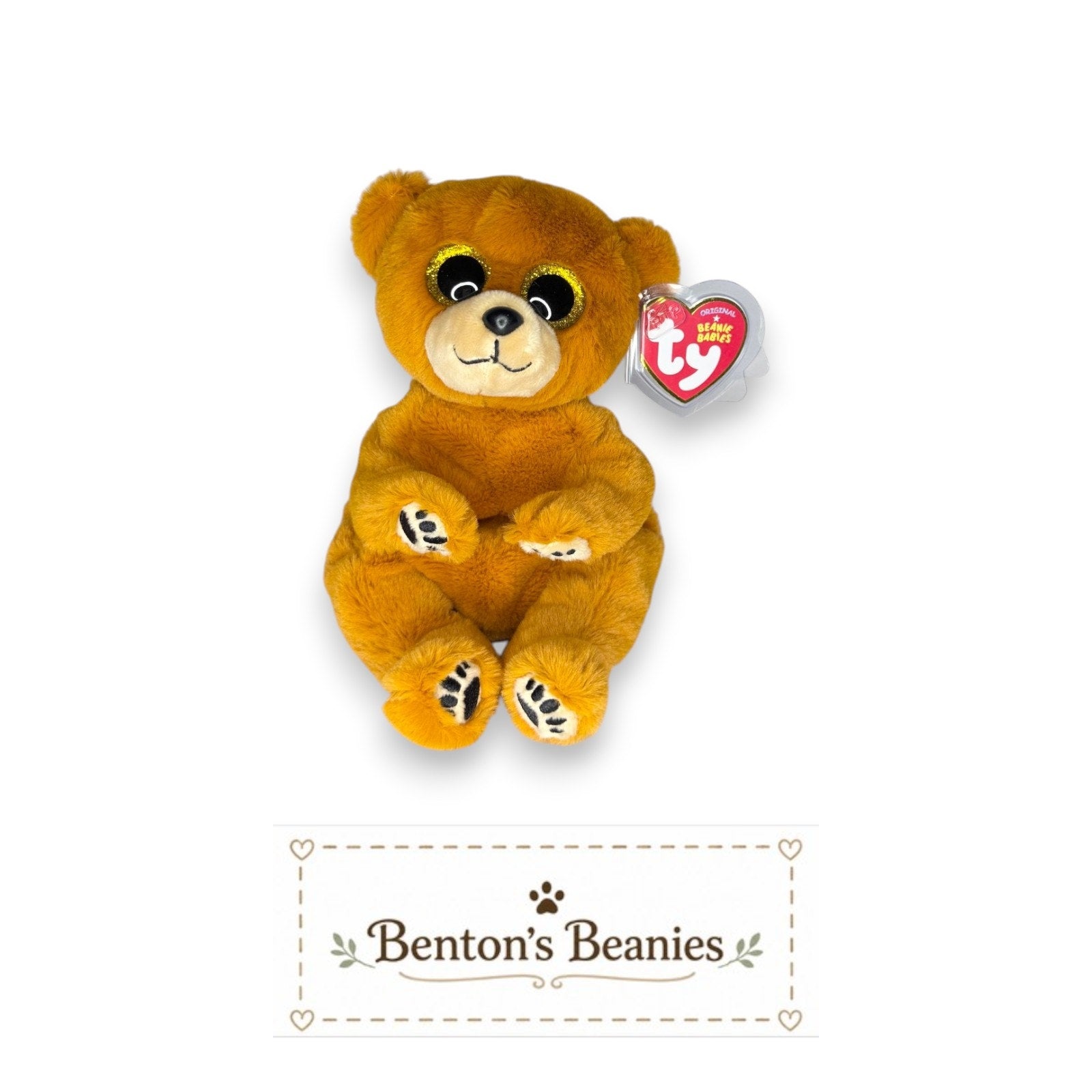 Duncan the Bear TY Beanie Baby | Mint Heart & Tush Tag