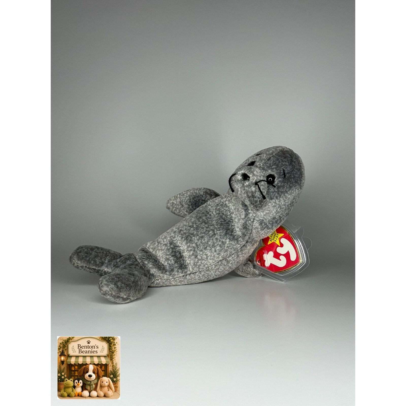 Slippery the Seal TY Beanie Baby | Mint Heart & Tush Tag