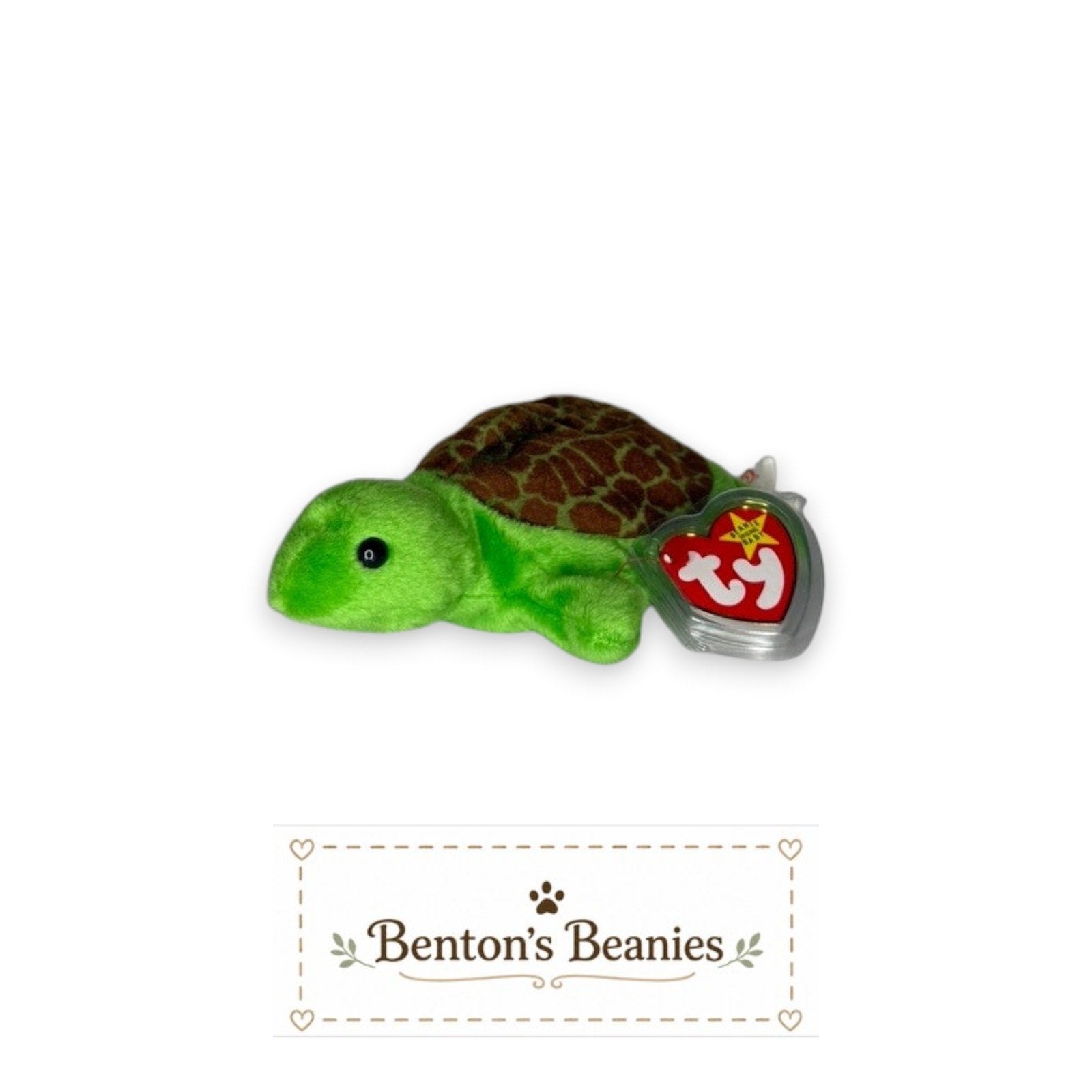Speedy the Turtle TY Beanie Baby | Mint Heart/Tush Tag