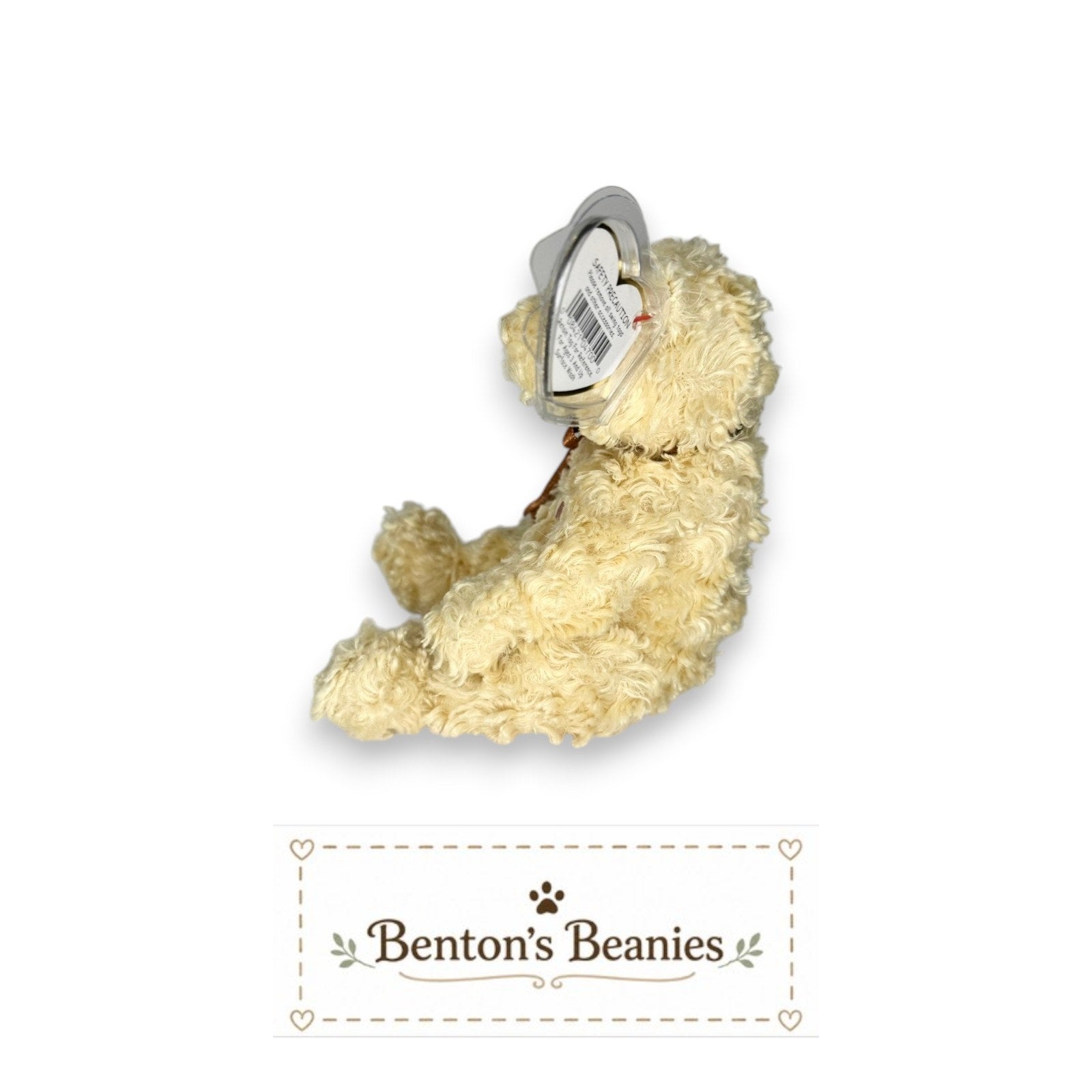 Herschel the Bear TY Beanie Baby | Mint Heart/Tush Tag