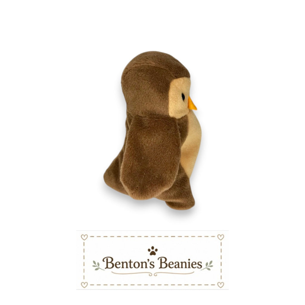 Hoot the Owl TY Beanie Baby | Mint Heart & Tush Tag