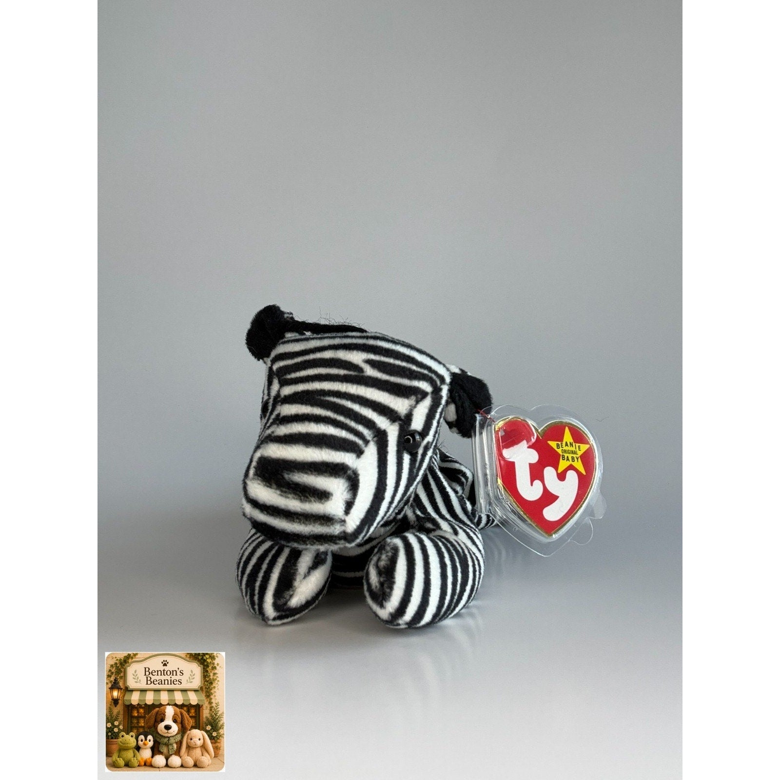 Ziggy the Zebra TY Beanie Baby | Mint Heart & Tush Tag