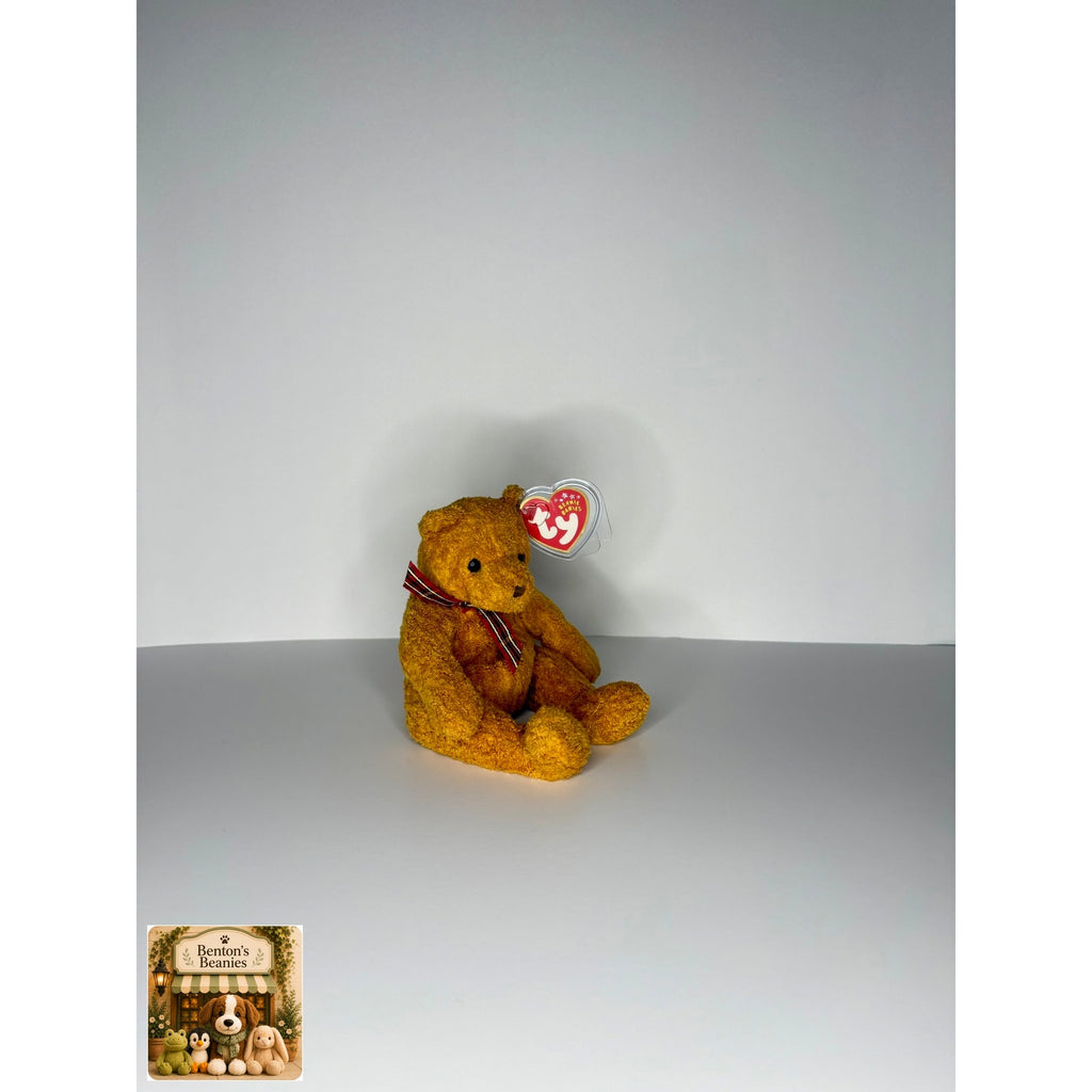 Woody the Bear TY Beanie Baby | Mint Heart & Tush Tag