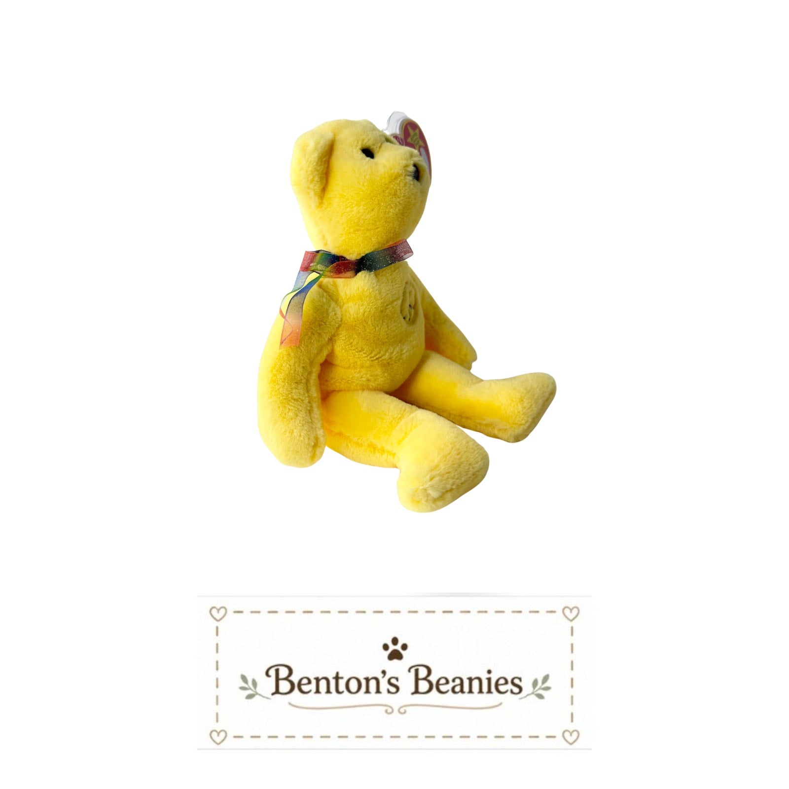 Peace II Bear TY Beanie Baby | Mint Heart Tush Tag
