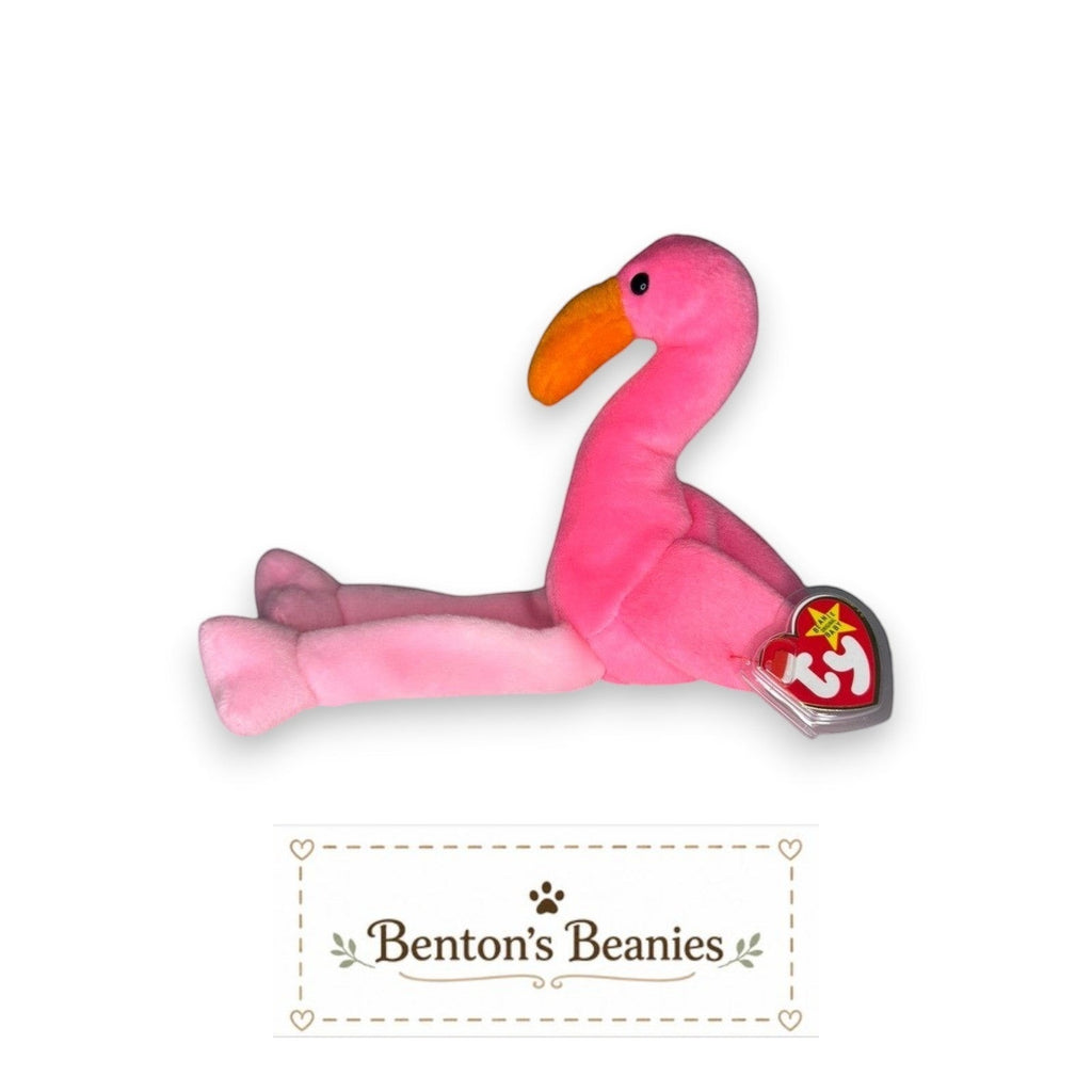 Pinky the Flamingo TY Beanie Baby | Mint Heart & Tush Tags
