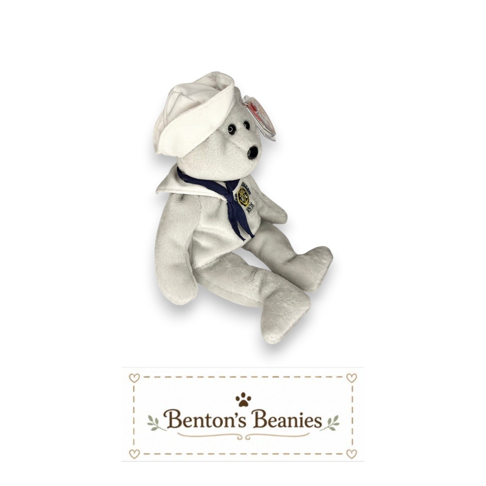 Ronnie the Bear TY Beanie Baby | Mint Heart & Tush Tag