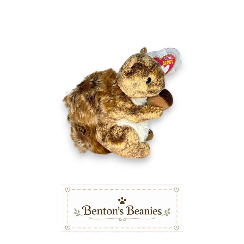 Nutty the Squirrel TY Beanie Baby | Mint Heart & Tush Tag