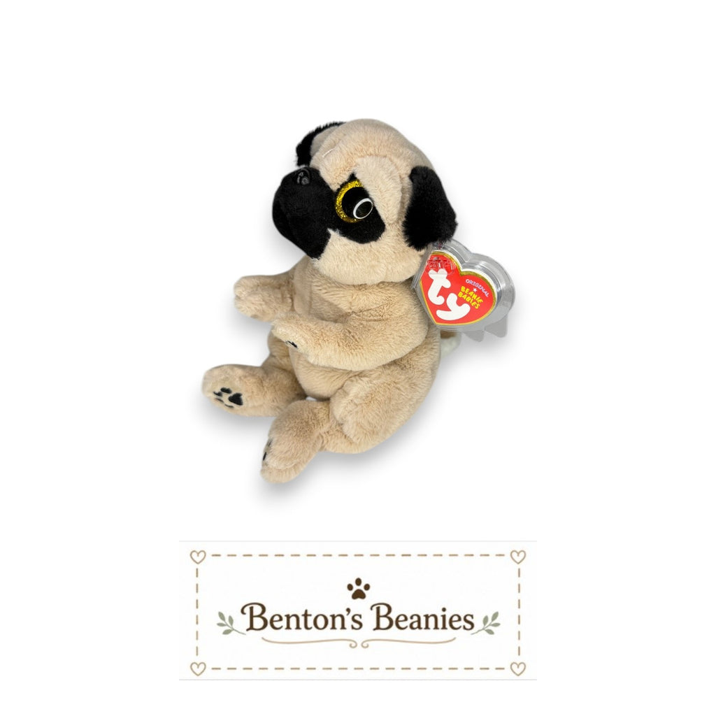 Izzy the Pug TY Beanie Baby | Mint Heart & Tush Tag