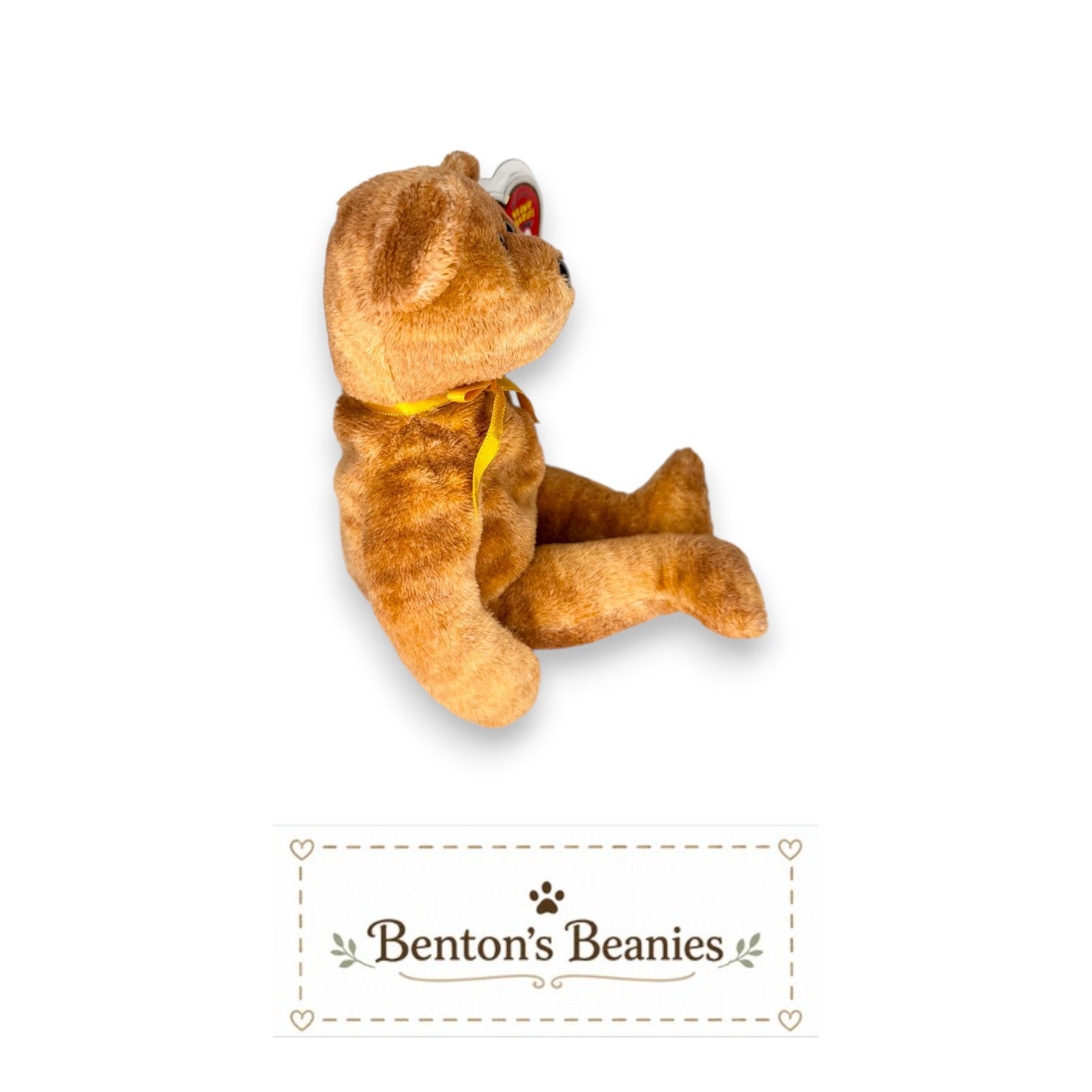 Grizzwald the Bear TY Beanie Baby | Mint Heart & Tush Tag