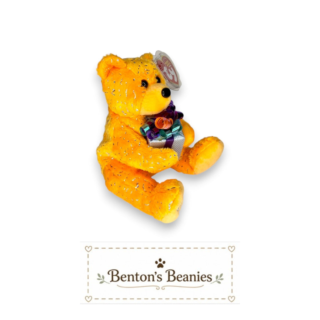 Happy Birthday Bear TY Beanie Baby | Mint Heart & Tush Tag