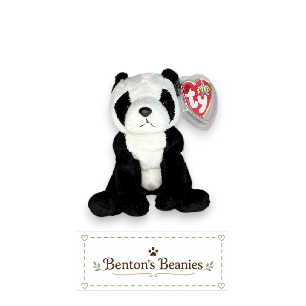 China the Panda Bear TY Beanie Baby | Mint Heart & Tush Tag