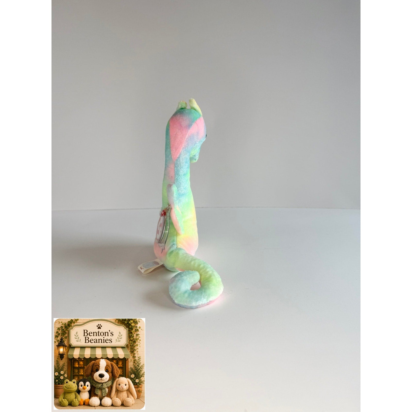 Neon the Seahorse TY Beanie Baby | Mint Heart & Tush Tag