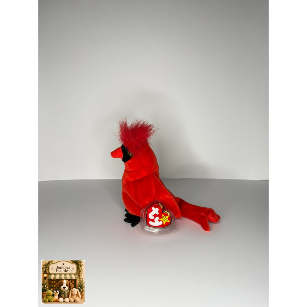 Mac the Cardinal TY Beanie Baby | Mint Heart & Tush Tag