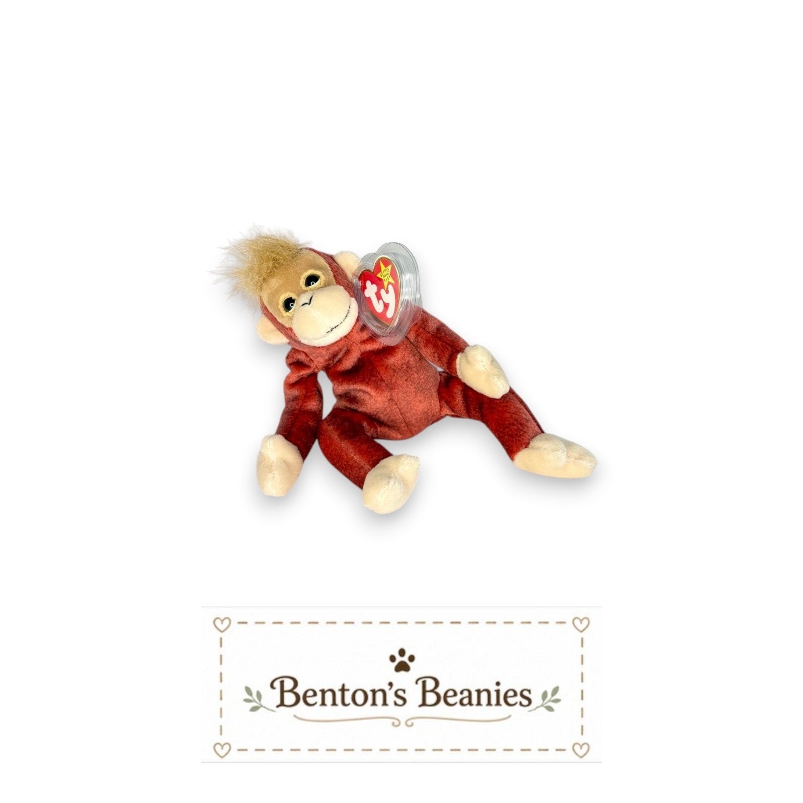 Schweetheart Orangutan TY Beanie Baby | Mint Heart & Tush Tag