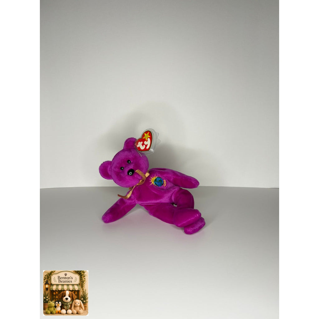 Millennium the Bear TY Beanie Baby | Mint Heart & Tush Tag