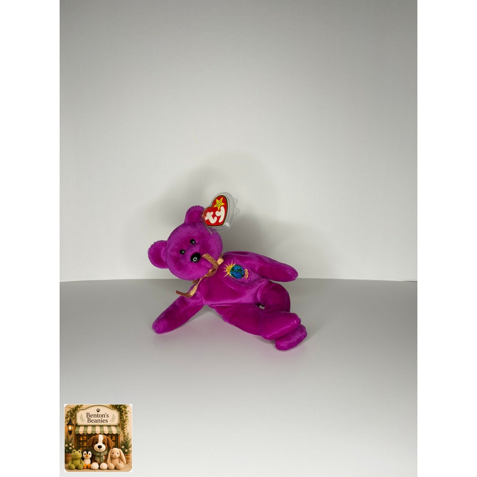 Millennium the Bear TY Beanie Baby | Mint Heart & Tush Tag