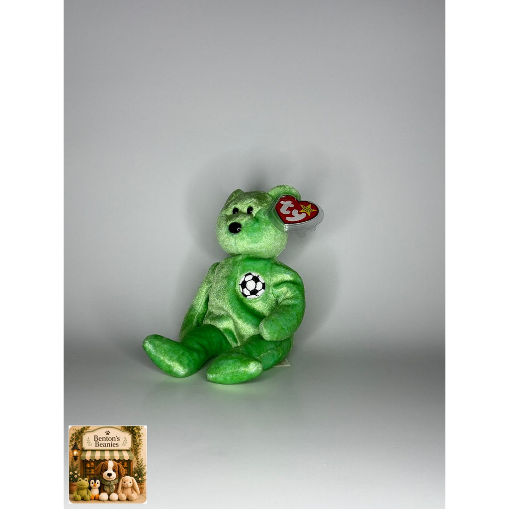 Kicks the Bear TY Beanie Baby | Mint Heart/Tush Tag