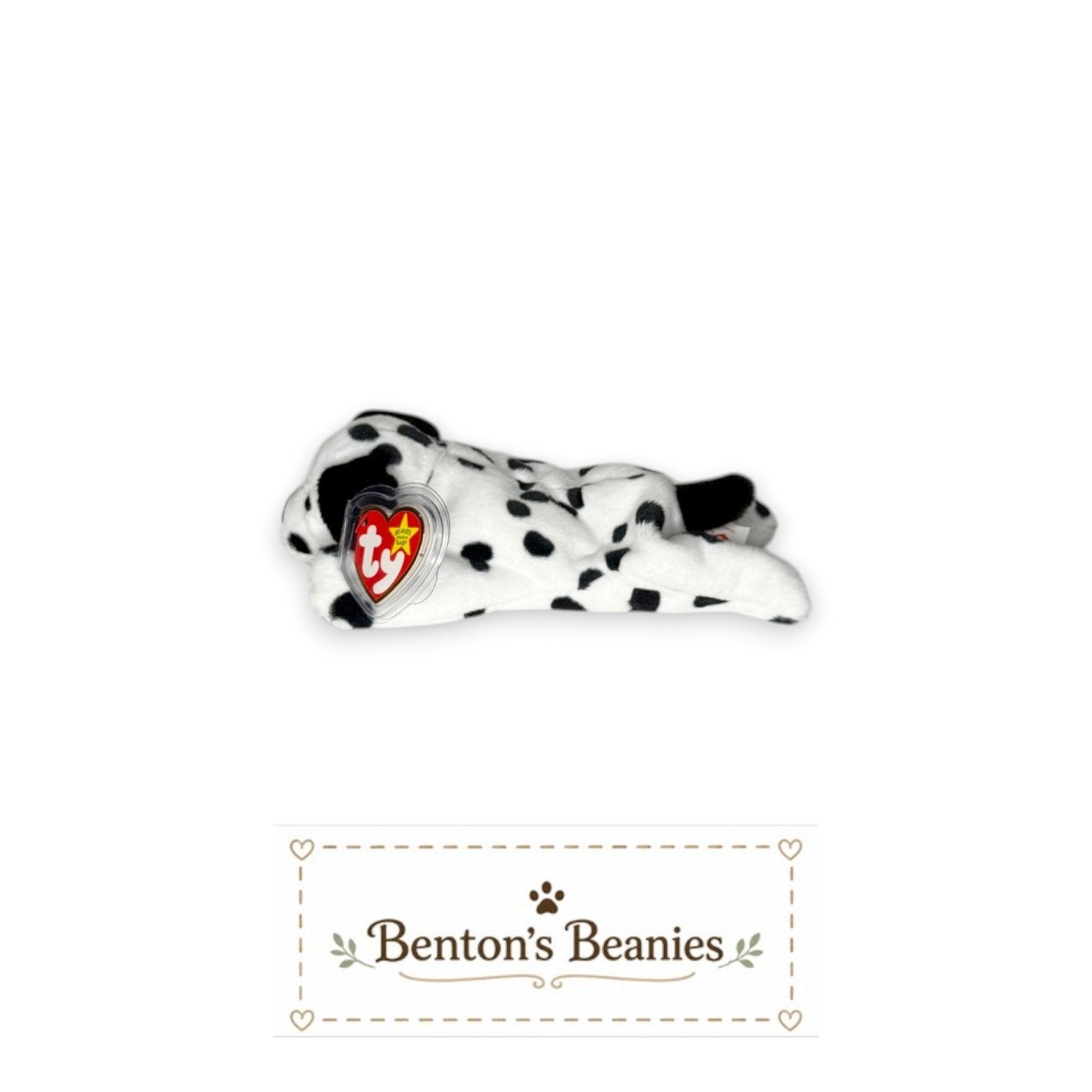 Dotty II the Dalmatian TY Beanie Baby | Mint Heart/ Tush Tag