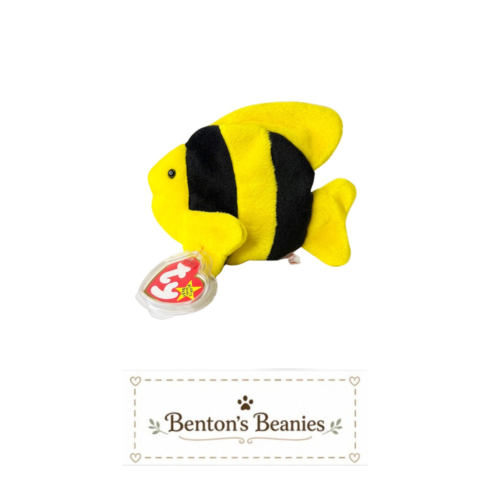 Bubbles the Fish TY Beanie Baby | Mint Heart & Tush Tag